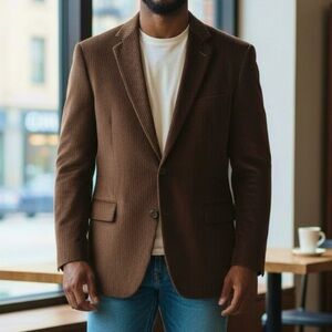 Saddlebred Mens 2 Button Corduroy Sports Coat 42S Brown Jacket Heritage Classic